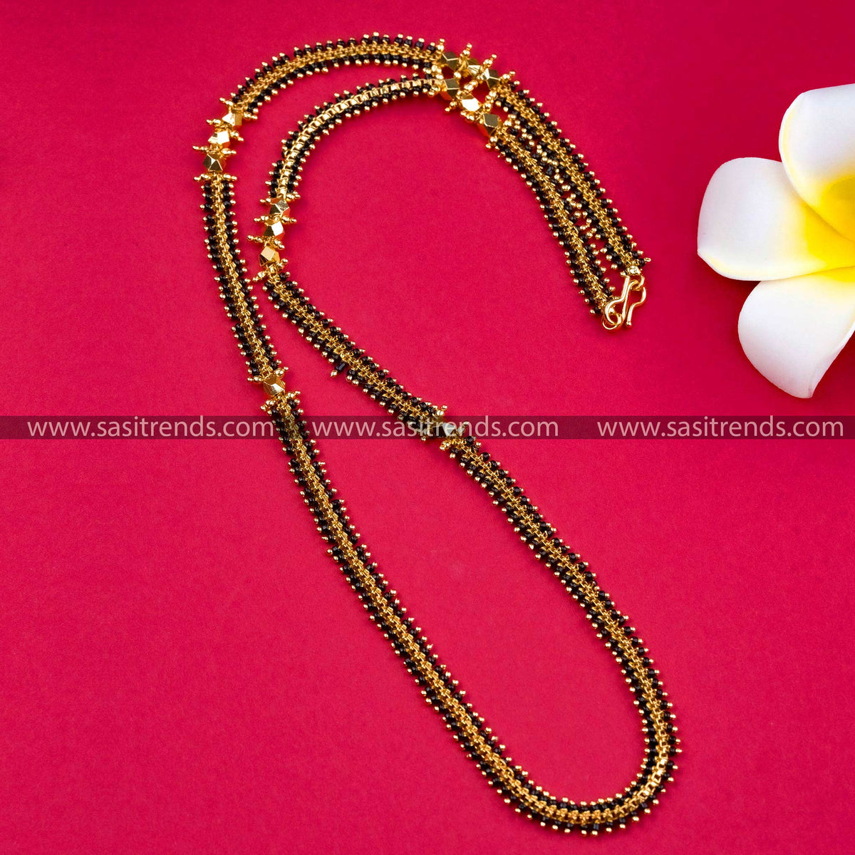 Trendy Traditional Micro Gold Plated Black Chain