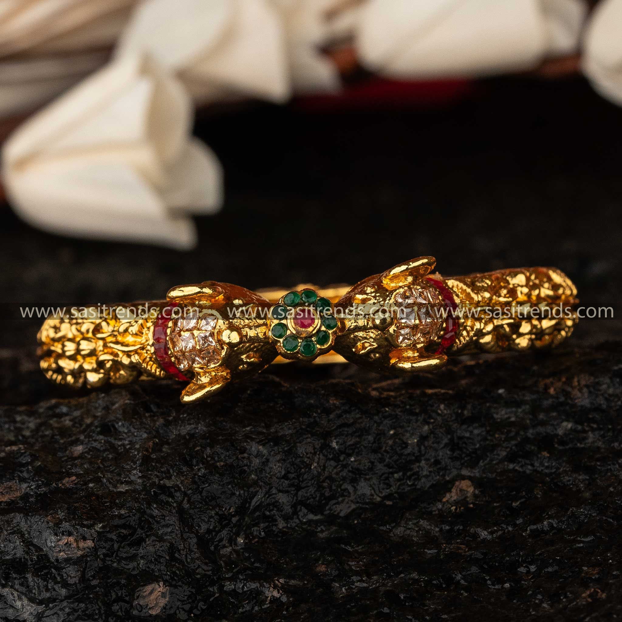 One Gram Gold-Plated Elephant Temple Kada Bangle Sasitrends Online Shopping