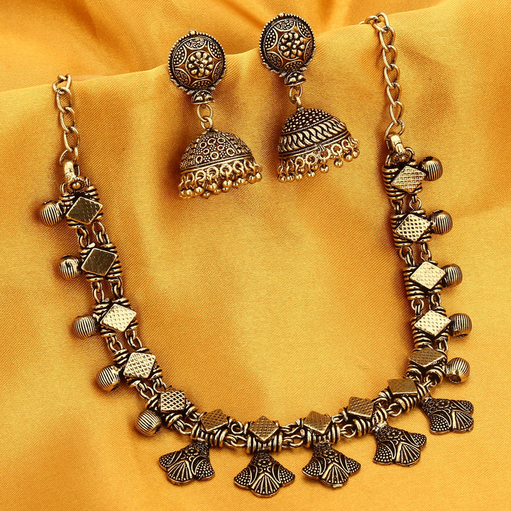 Latest Antique Gold Plated Jhumka Earrings Jewellery Set Sasitrends