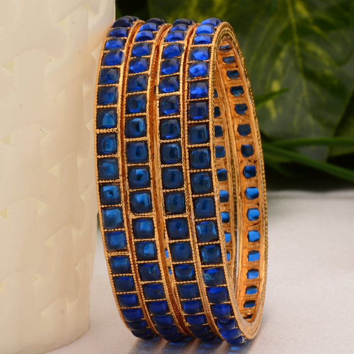 Blue Stone Attractive Antique Gold Bangles