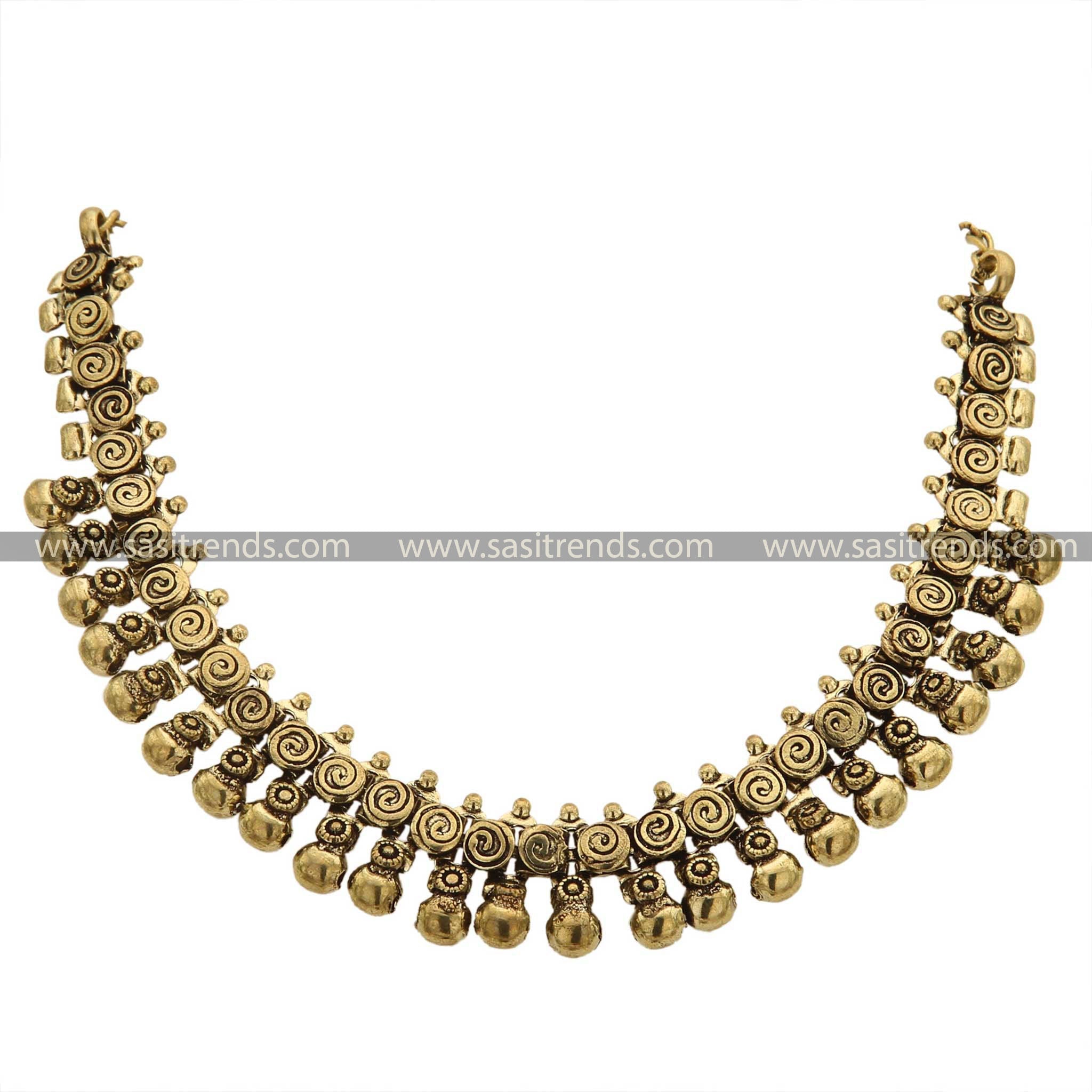 Classic Elegance Antique Gold Ball Necklace by Taralini