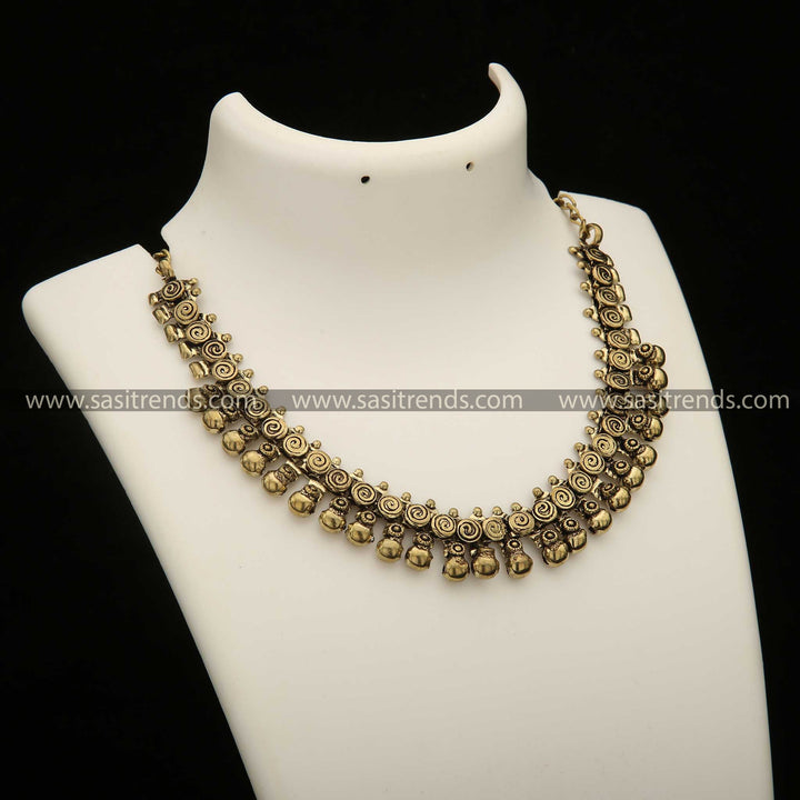 Taralini Antique Gold Ball Necklace with Artisan Craftsmanship Navarathiri Special