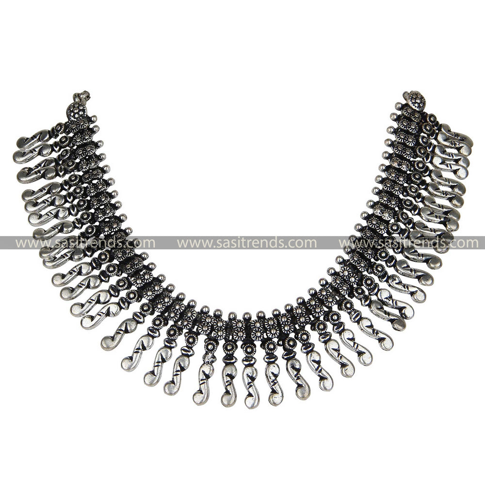 Traditional Kolhapuri oxidised necklace, a statement piece of ethnic art 