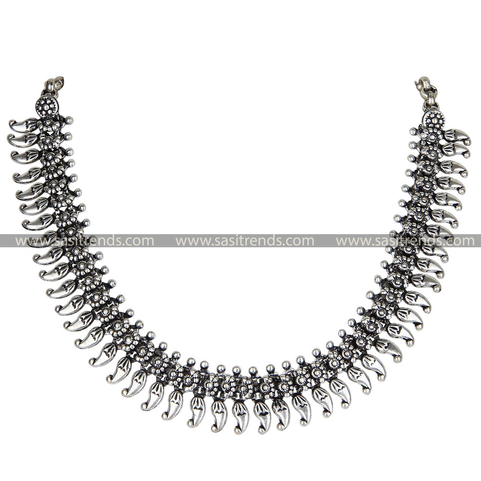 Classic Kolhapuri oxidised necklace with a timeless design ethos 