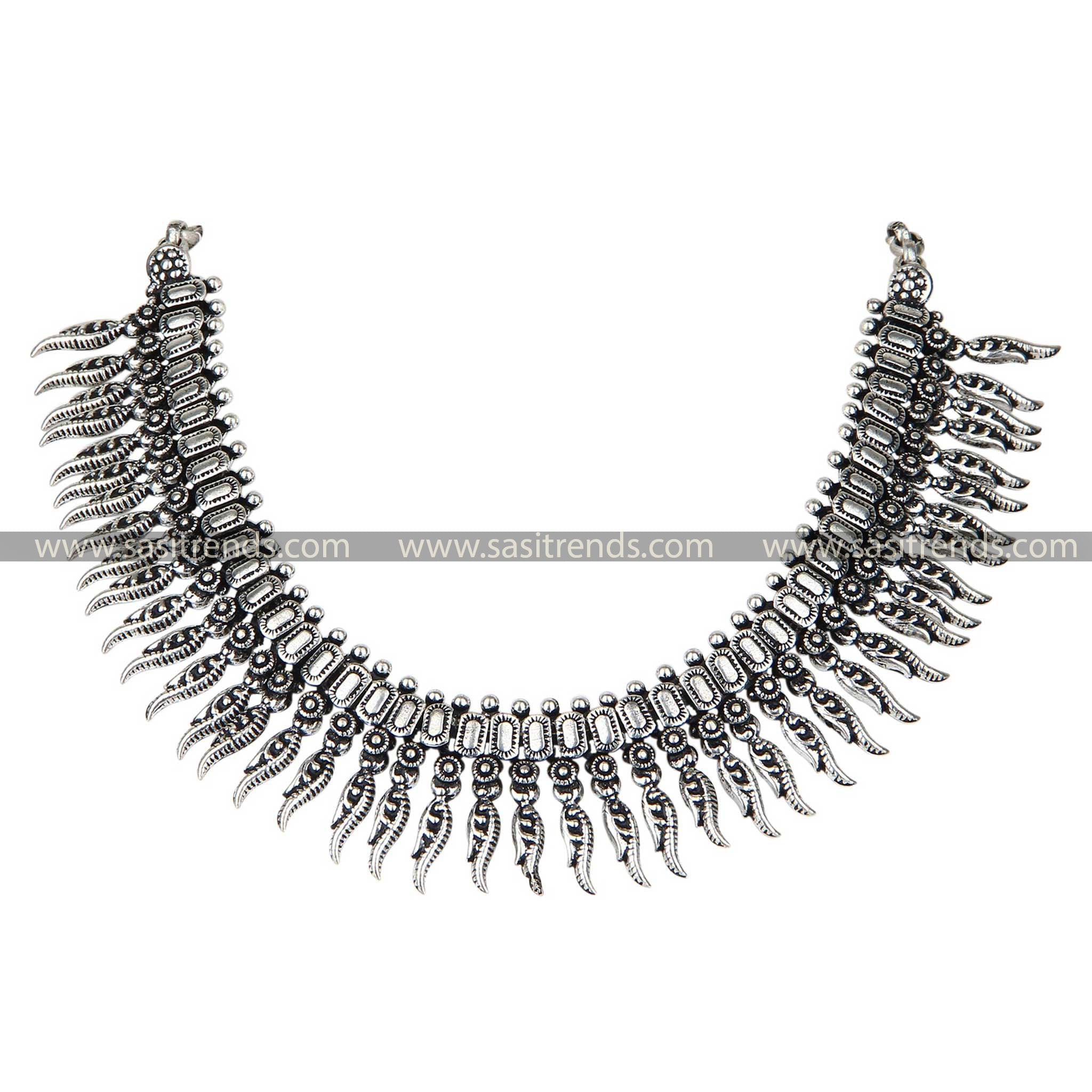 Oxidised necklace with tribal Kolhapuri touch for an artistic