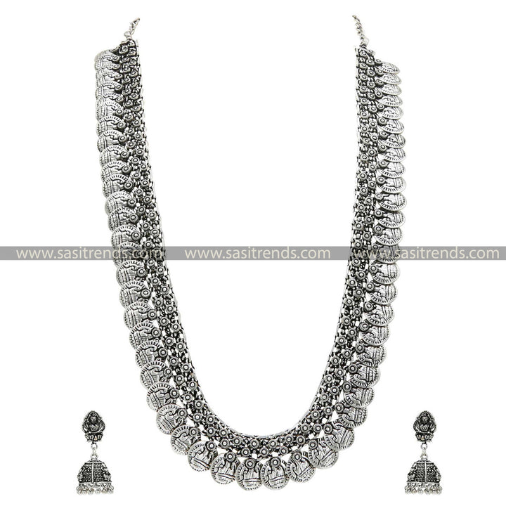 Latest Navarathiri Oxidised Long Jewellery Set Jhumka Earrings Online Shopping