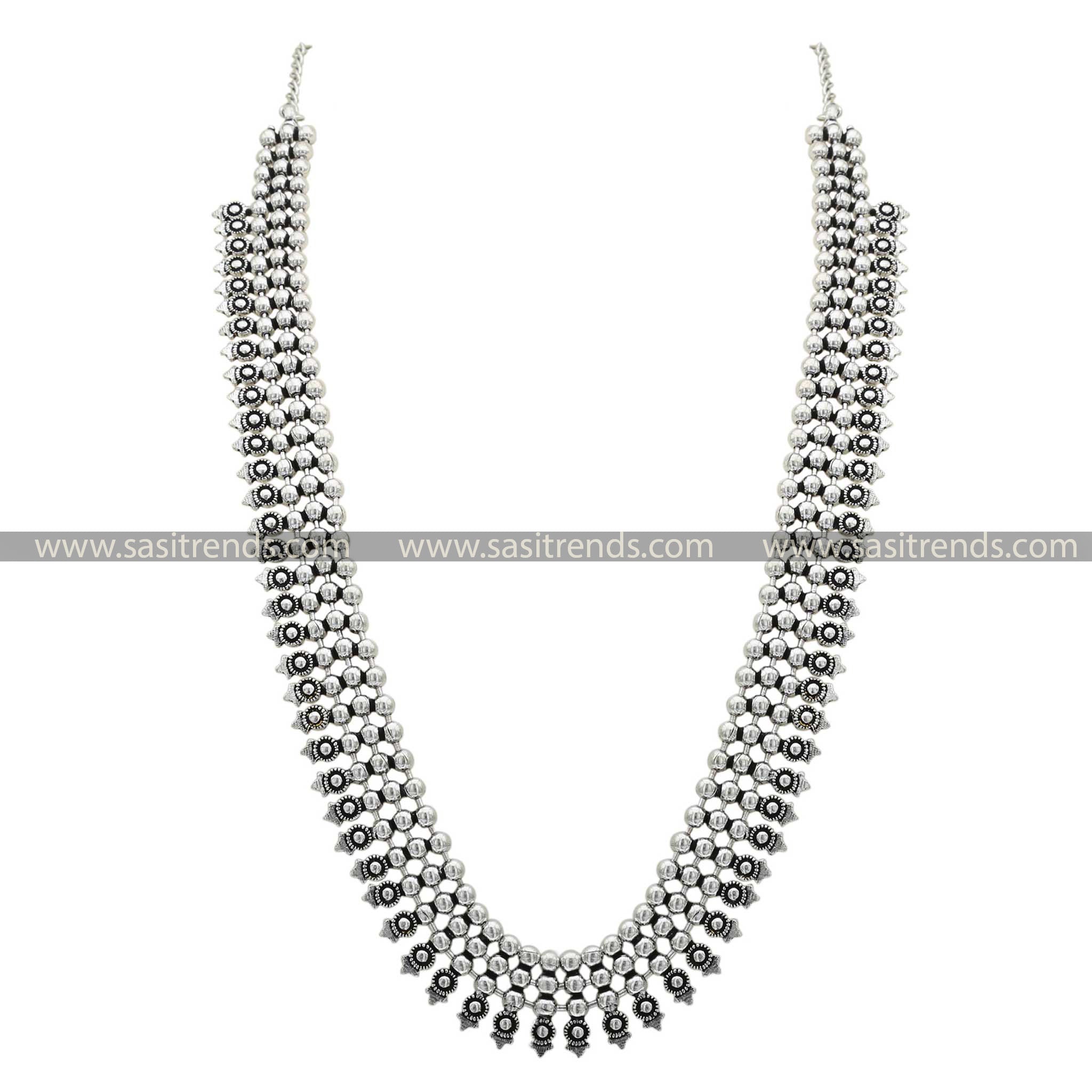 Latest Oxidised Long Navarathiri Special Necklace Jewellery Sasitrends Online Shopping