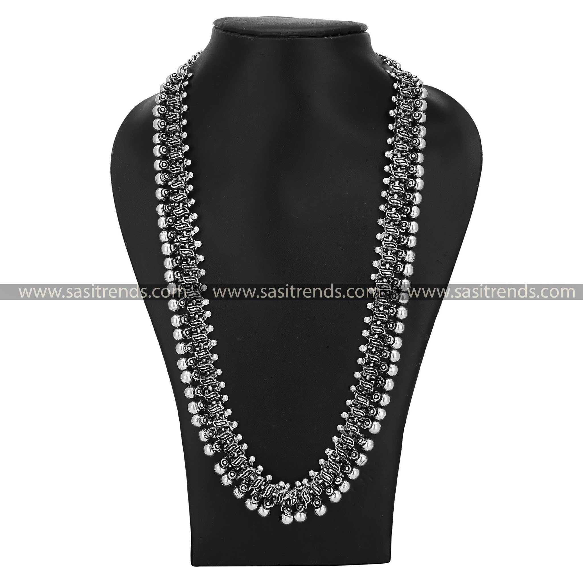 Trendy Oxidised Long Necklace Navarathiri Special Jewellery For Women