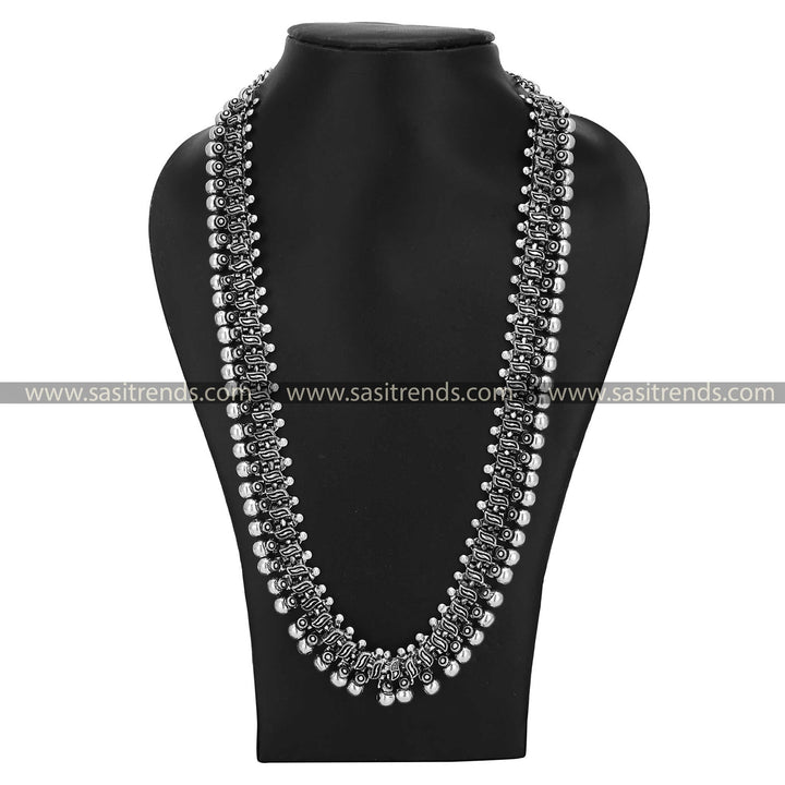 Trendy Oxidised Long Necklace Navarathiri Special Jewellery For Women