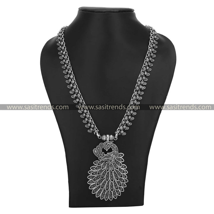 Latest Oxidised Long Necklace Jewellery Online - Sasitrends - Sasitrends