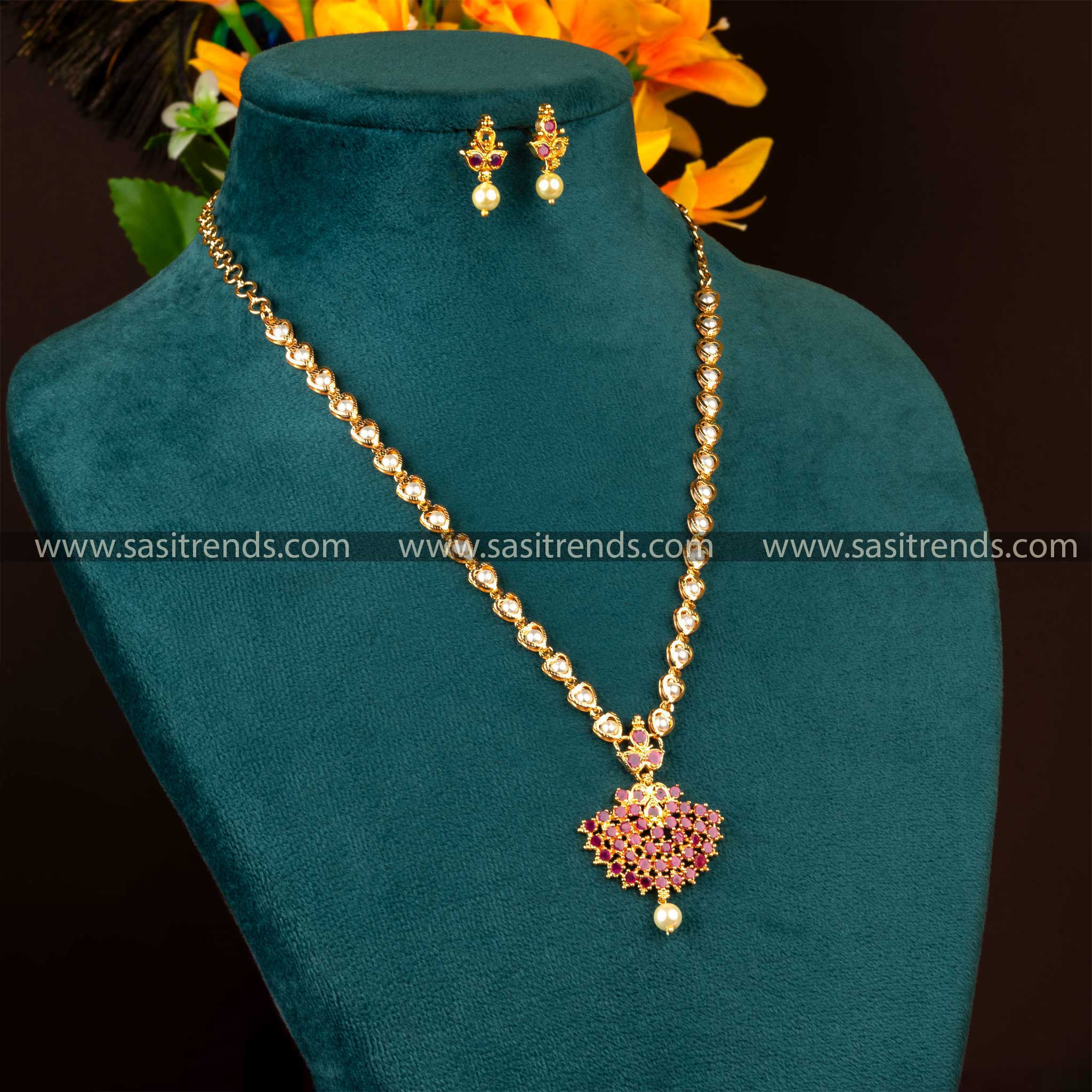 Guaranteed Micro Gold Plated Pearl Mala Jewellery Set Sasitrends Online Shopping