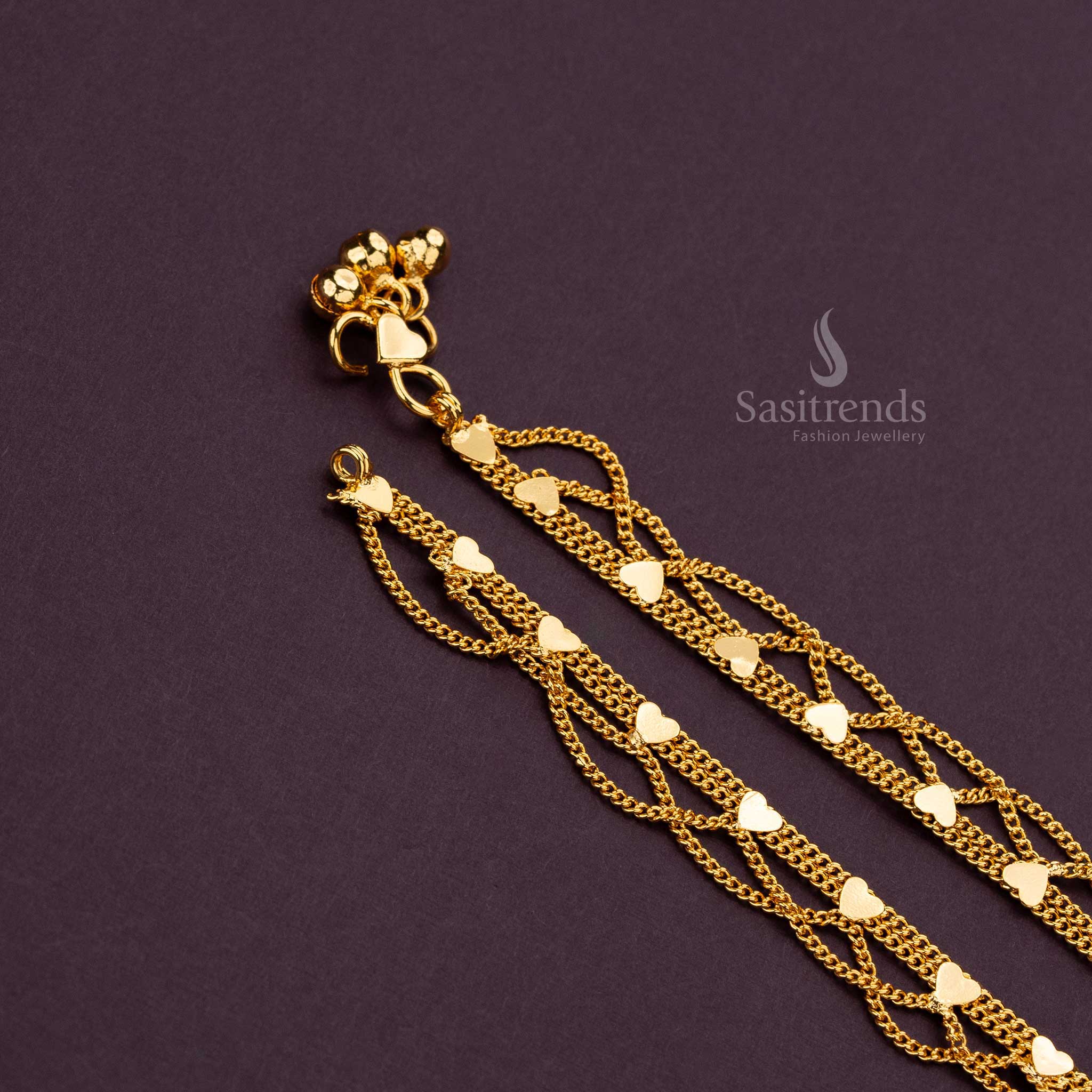 Elegant one gram micro gold-plated anklets, offering a luxurious gold-like finish - Sasitrends