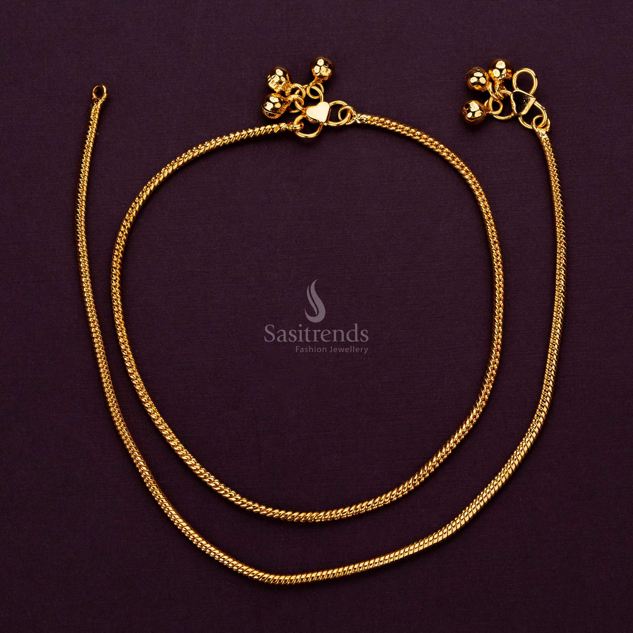 Micro gold thin trendy anklet showcasing timeless elegance - Sasitrends