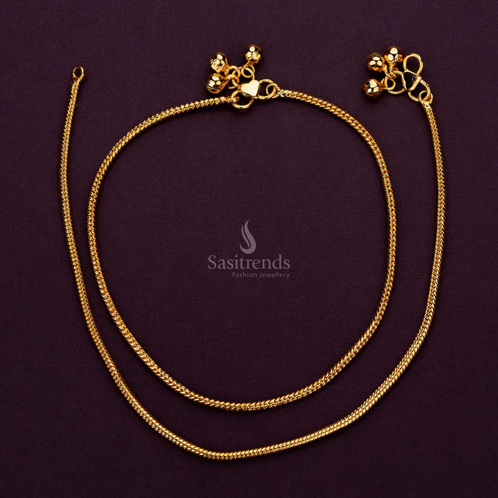 Timeless Elegance Micro Gold Plated Thin Trendy Anklets - Sasitrends