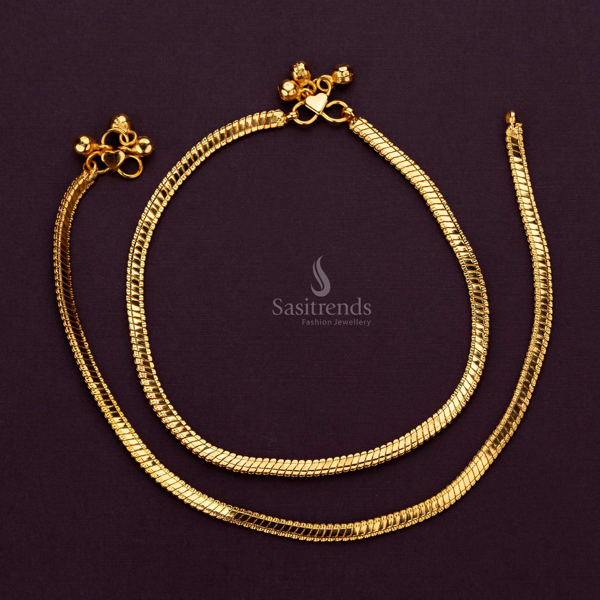 Stunning Thick Plain Guaranteed 24k Micro Gold Plated Anklets - Sasitrends - Sasitrends