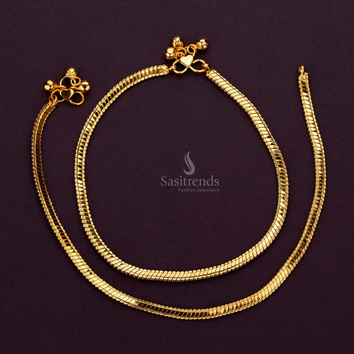 Stunning Thick Plain Guaranteed 24k Micro Gold Plated Anklets - Sasitrends