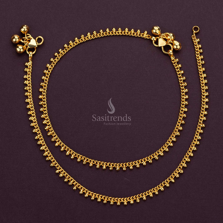 Guaranteed One Gram Micro Gold Plated Beaded Anklets - Sasitrends