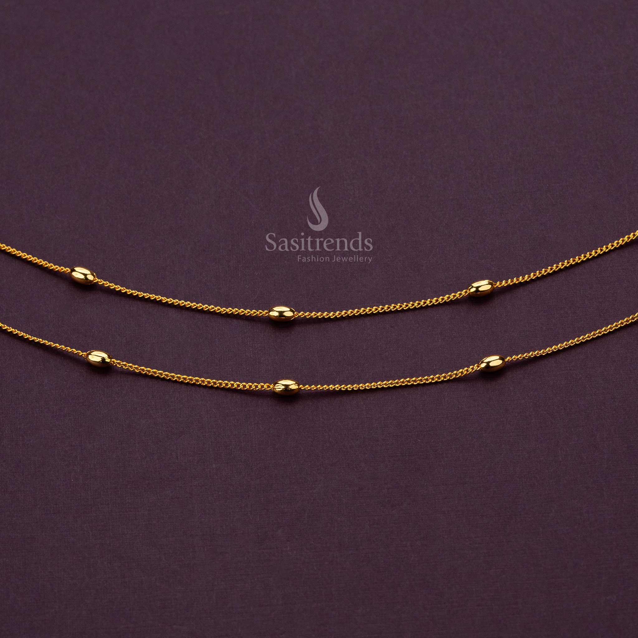 Close-up of guaranteed micro gold thin anklet showcasing craftsmanship - Sasitrends