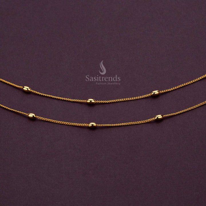 Close-up of guaranteed micro gold thin anklet showcasing craftsmanship - Sasitrends