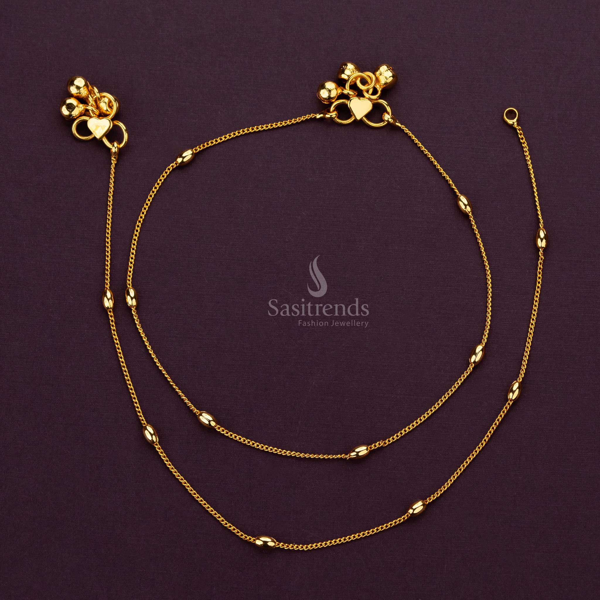 Micro gold thin anklet with elegant design for daily wear - Sasitrends