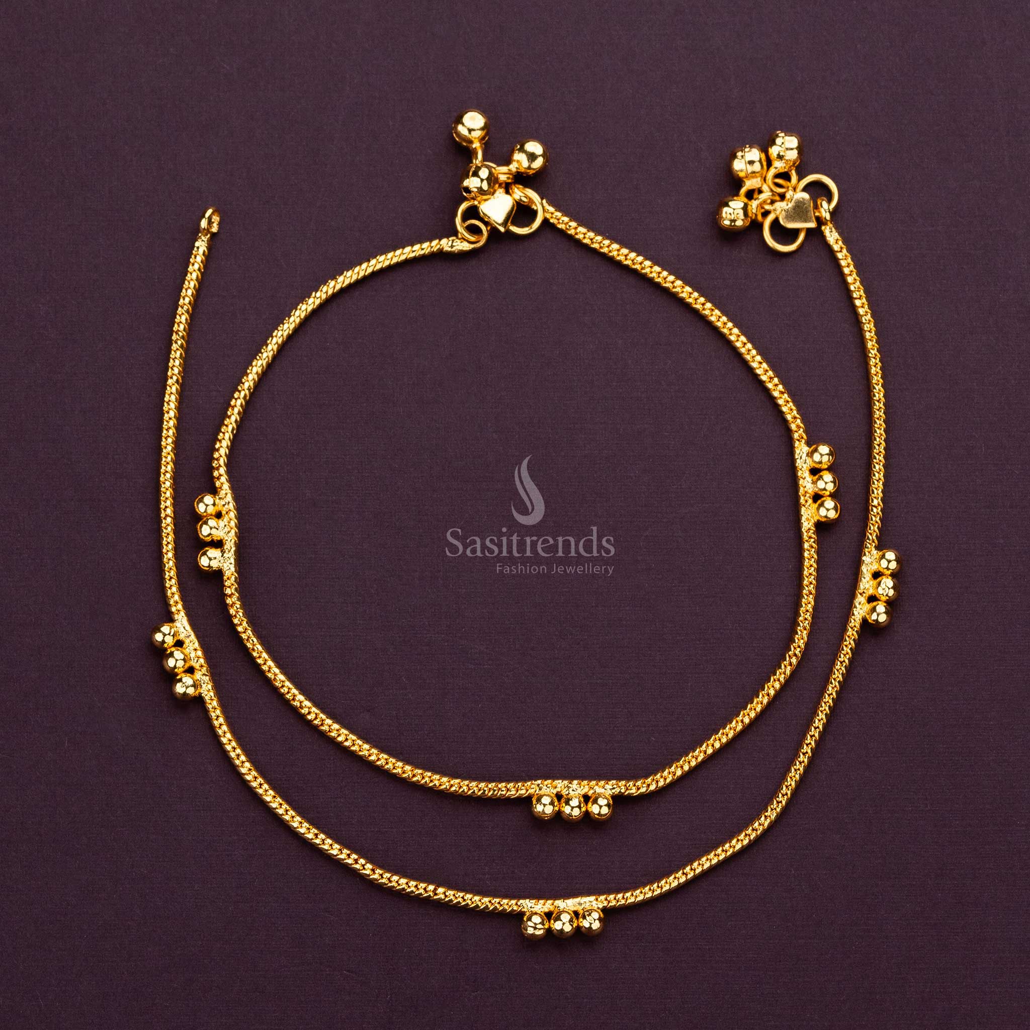 Elegant One gram micro gold anklet for everyday wear - Sasitrends