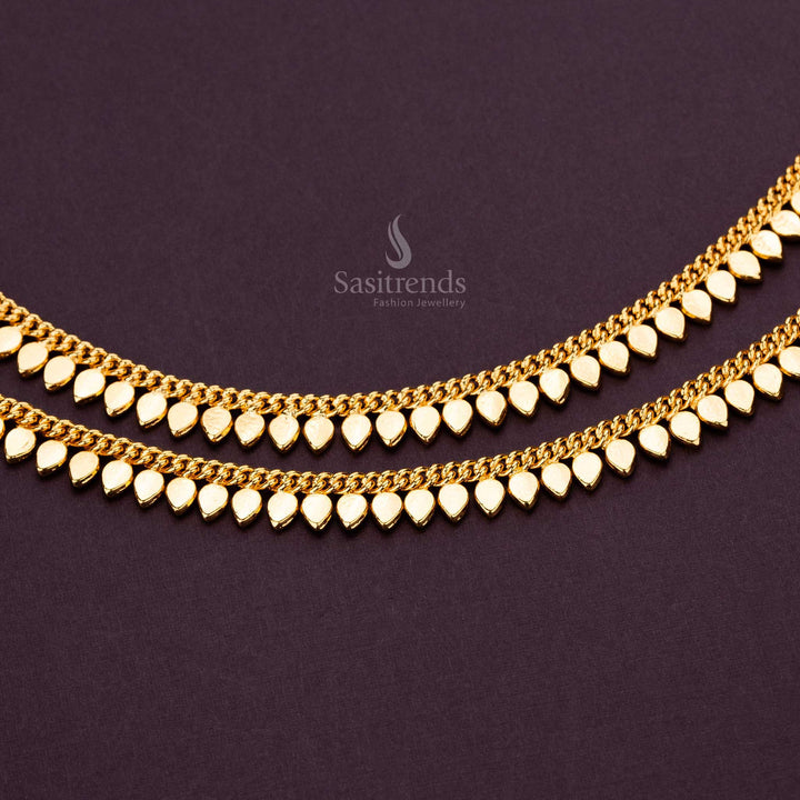 Sleek and stylish gold anklet for everyday wear with premium 24-carat plating - Sasitrends