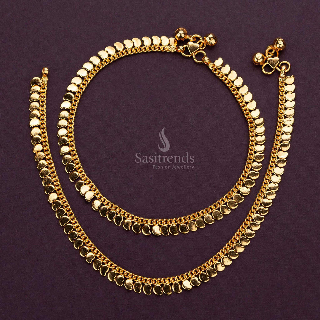 Stylish micro gold plated mango pattern anklet for women - Sasitrends