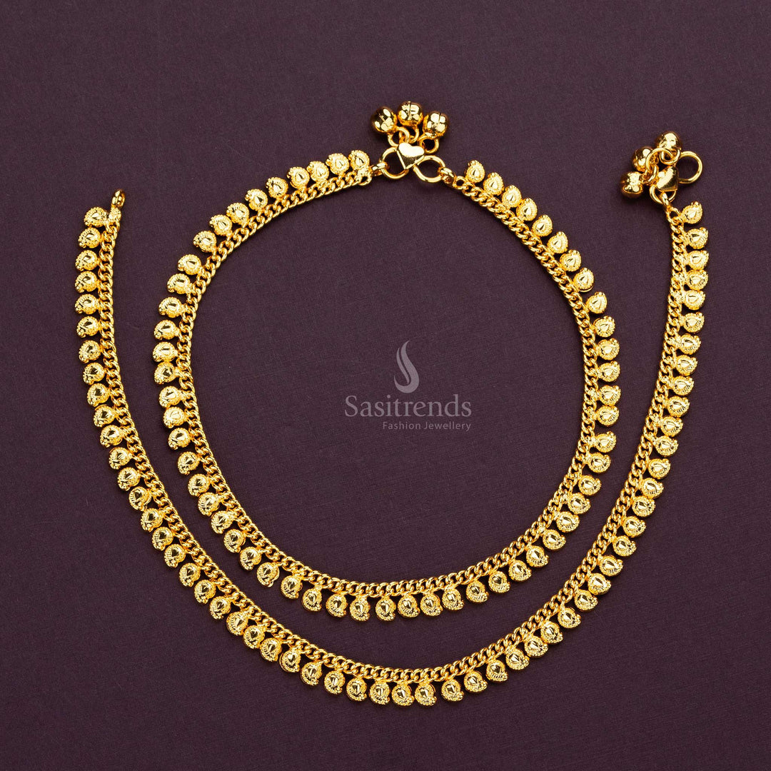 Micro gold-plated mango design anklet with lifetime guarantee for daily wear - Sasitrends