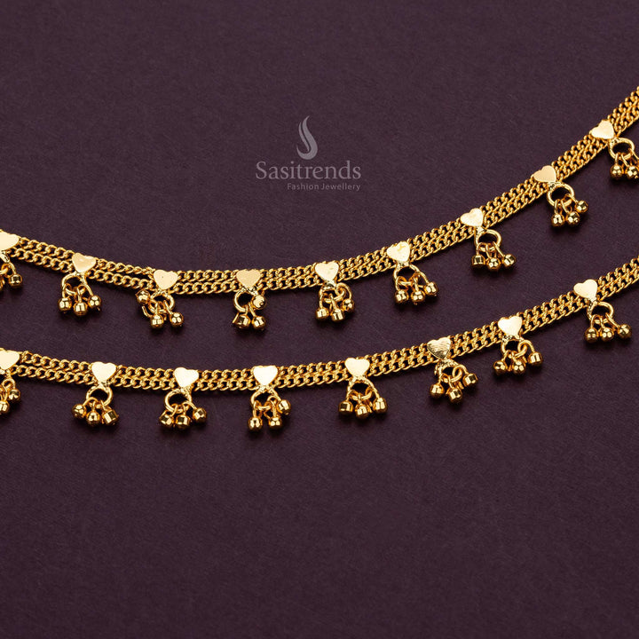 Guaranteed One Gram micro gold plated anklets for girls, daily wear - Sasitrends