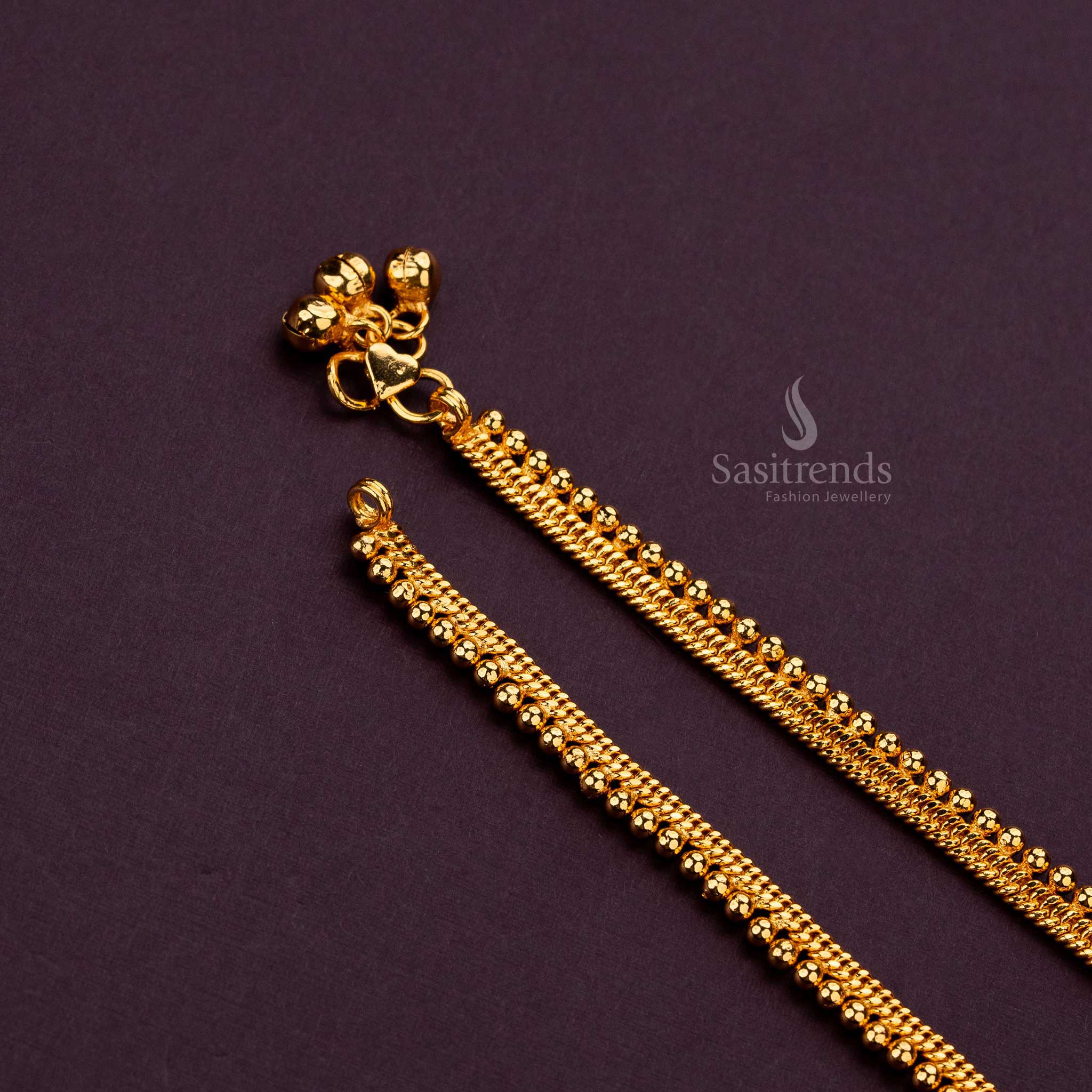 Versatile Micro Gold Plated Anklets for Traditional and Modern Outfits - Sasitrends