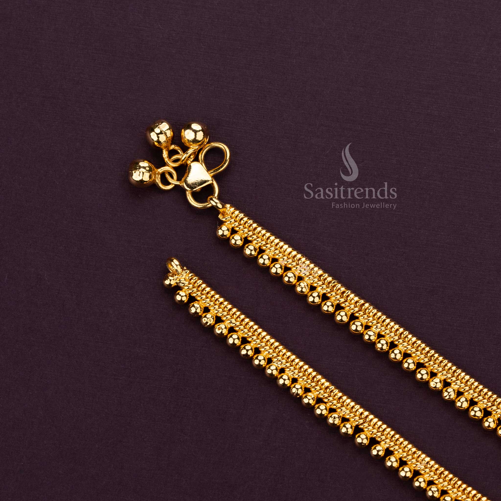 Elegant micro gold payal anklet, perfect for casual and formal occasions - Sasitrends