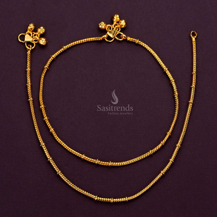 Guaranteed Everyday Wear Micro Gold Plated Plain Anklets - Sasitrends