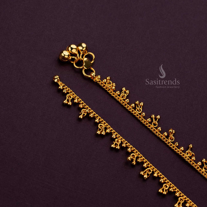 Micro Gold Plated Anklet worn for special occasions and traditional gatherings - Sasitrends