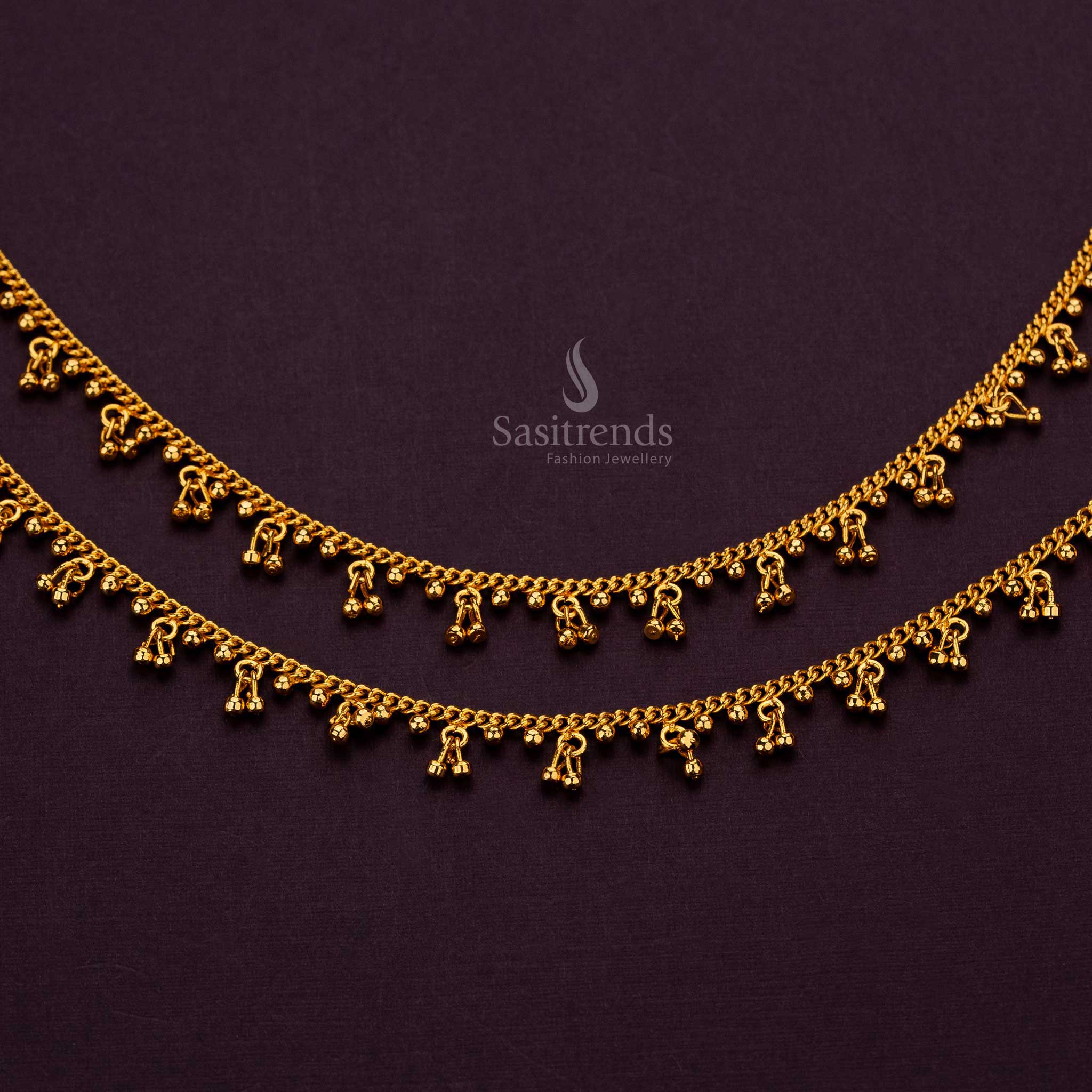 Stunning Micro Gold Anklet showcasing intricate craftsmanship - Sasitrends