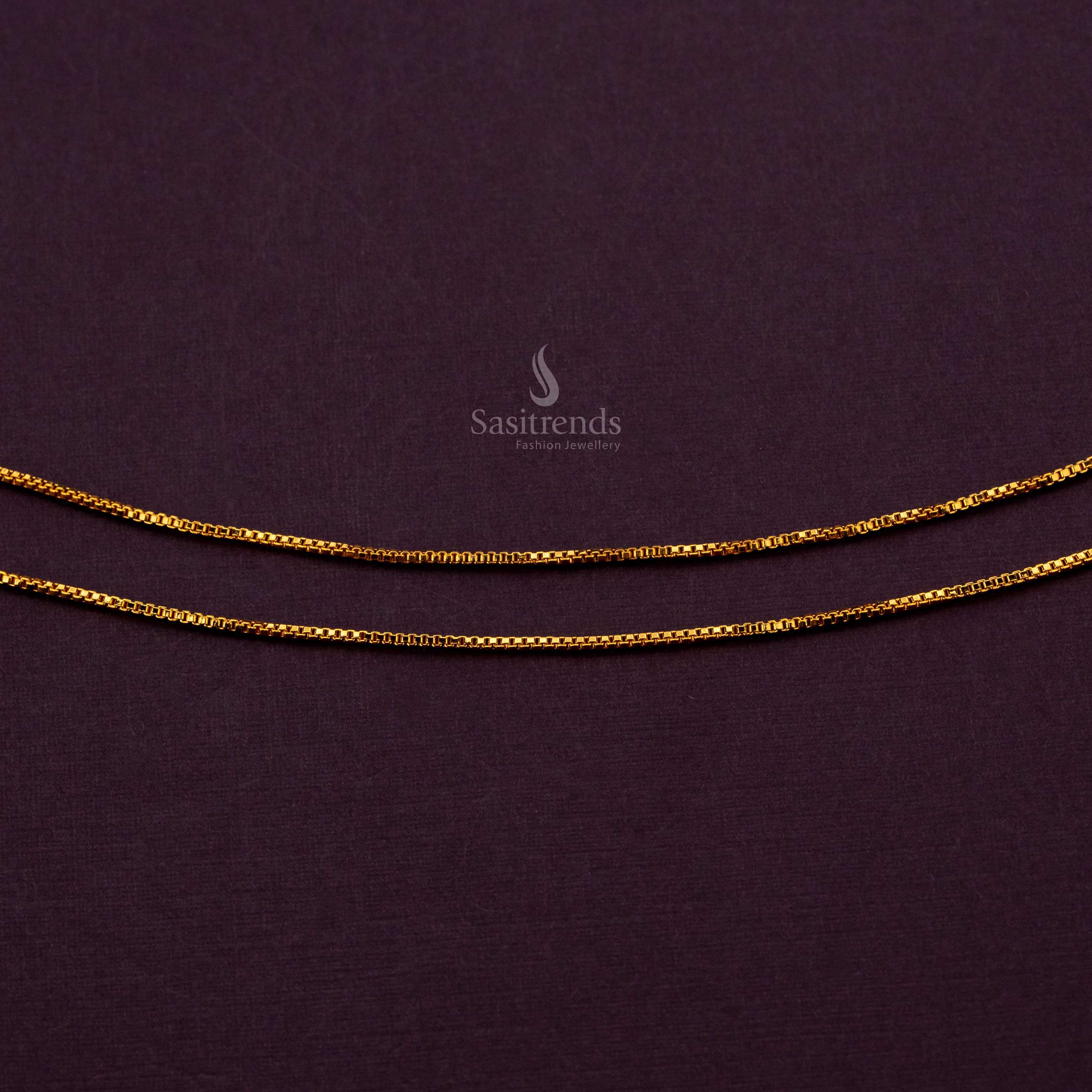 Close-up of our micro gold thin chain anklets showcasing intricate craftsmanship - Sasitrends