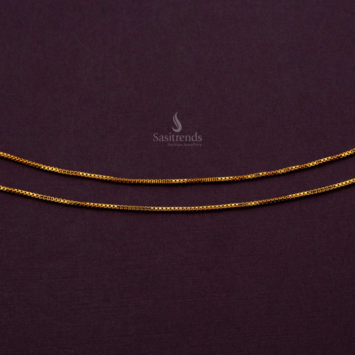 Close-up of our micro gold thin chain anklets showcasing intricate craftsmanship - Sasitrends