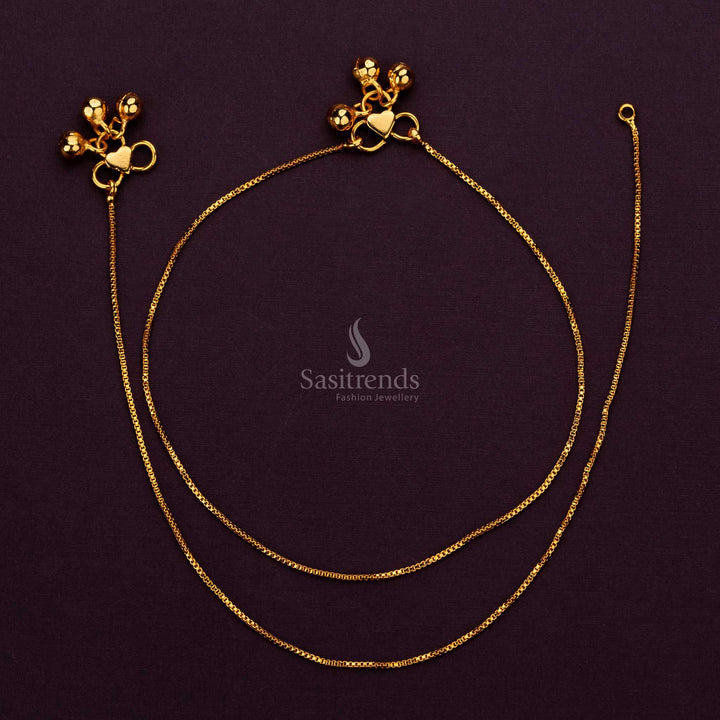 Elegant Micro Gold Plated Thin Anklets For Special Occasions - Sasitrends