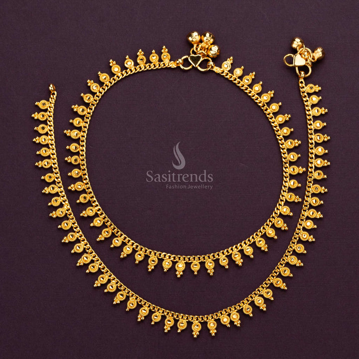 Traditional One Gram Micro Gold Plated Anklets - Sasitrends