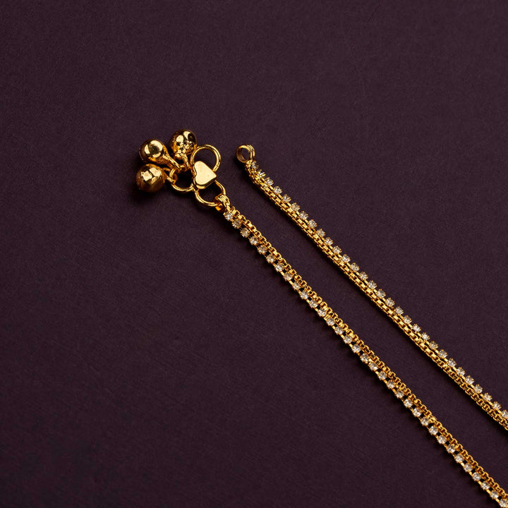 Premium quality micro gold anklet crafted with 24-carat gold plating - Sasitrends