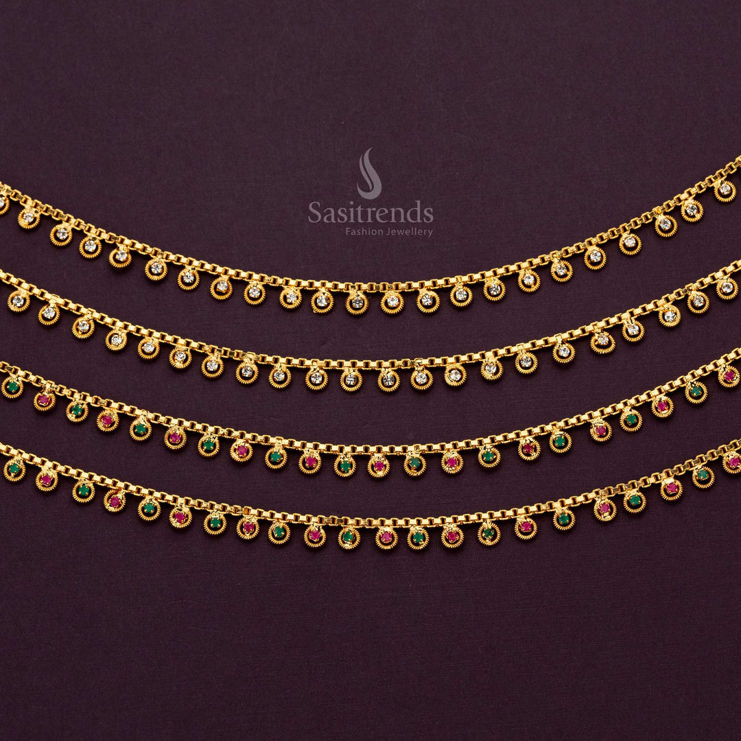 Guaranteed AD Stone anklets design perfect for weddings and special occasions - Sasitrends