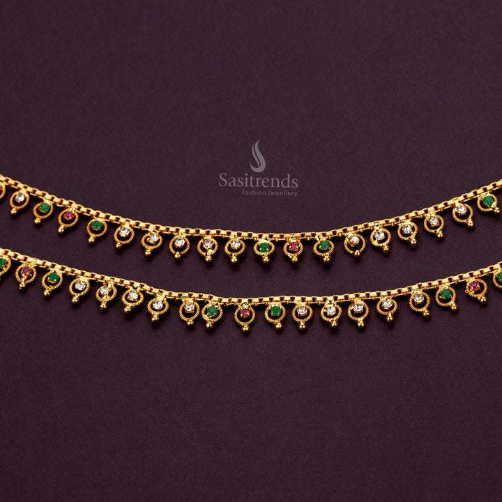 Luxury Micro Gold-Plated Anklets with Vibrant Stones and Lifetime Guarantee - Sasitrends