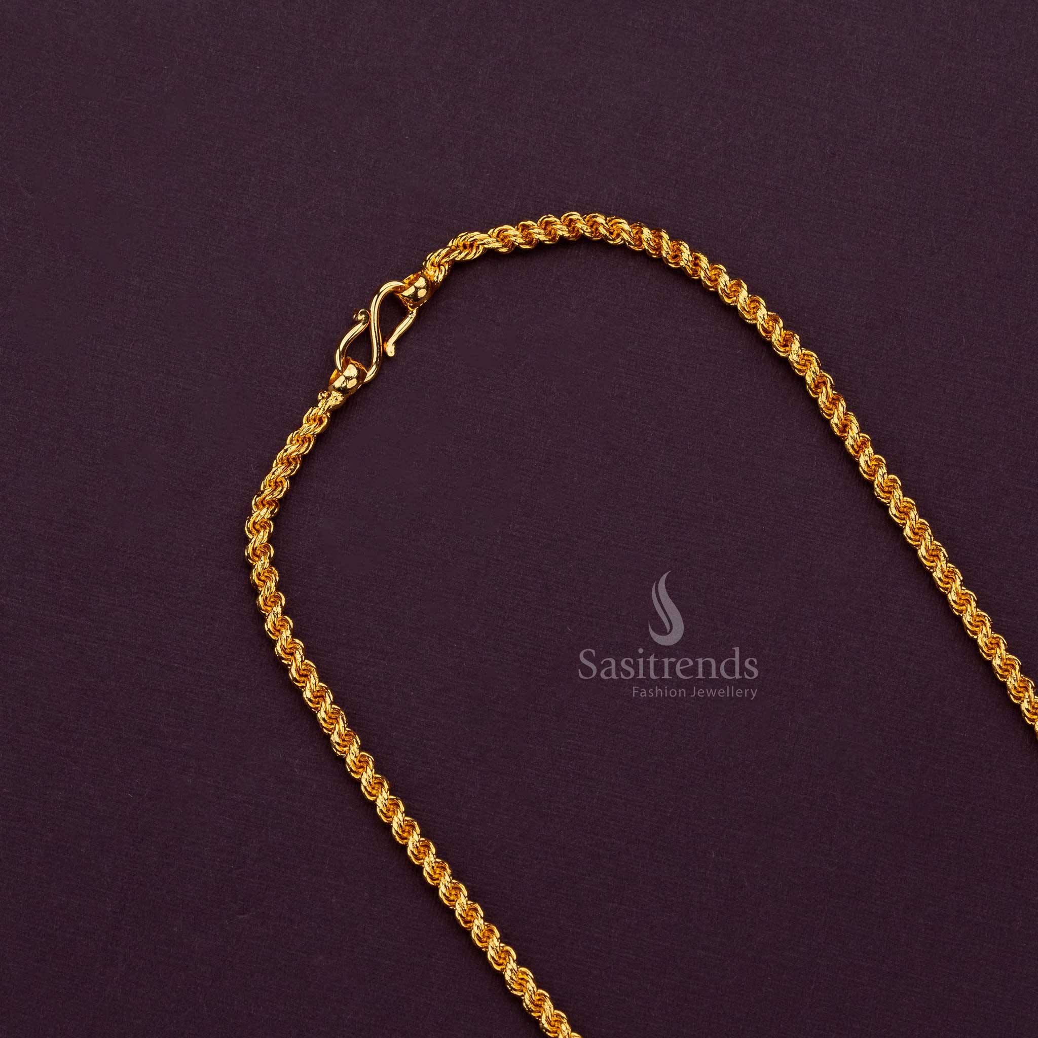 Thin micro gold plated thali kodi chain with a sleek, minimalist design ideal for daily wear - Sasitrends