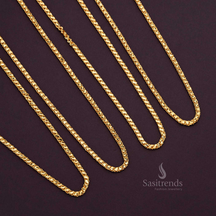 Micro gold plated chain with 24-carat pure gold finish, perfect for weddings and festivals - Sasitrends