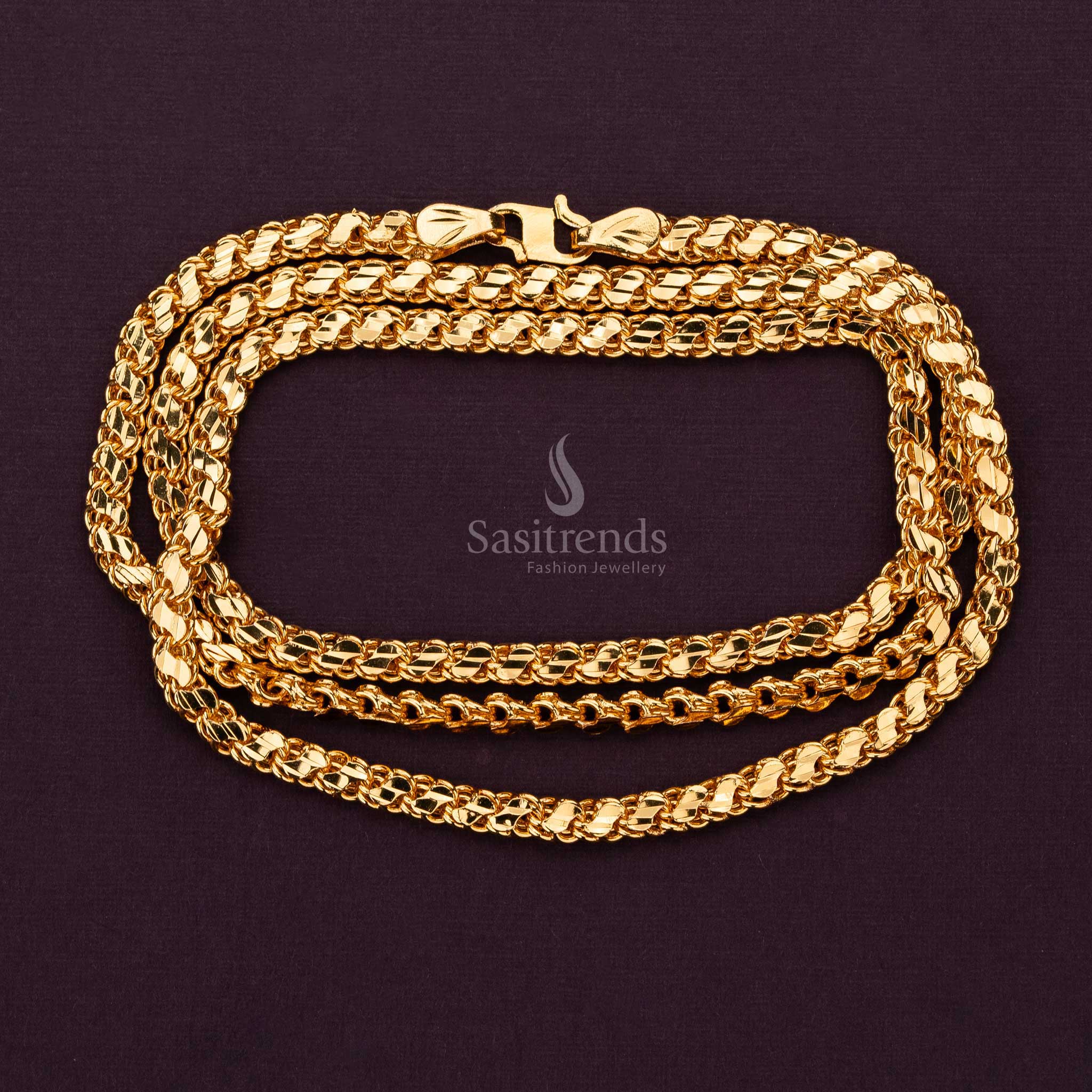 Sleek micro gold plated chain with an S-shaped design, perfect for a modern and stylish look - Sasitrends