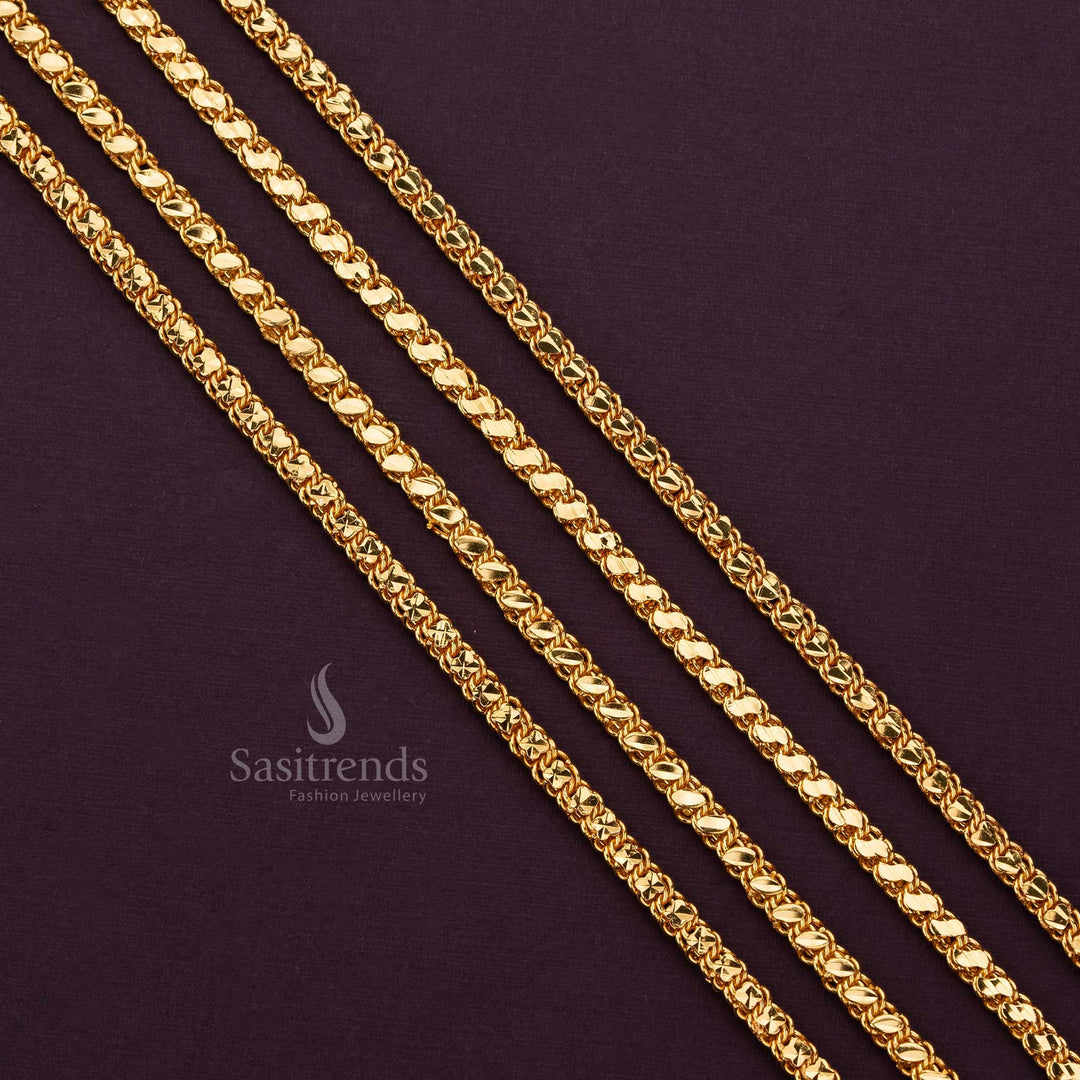 Long micro gold plated chain with lifetime guarantee on plating, crafted for luxury and elegance - Sasitrends