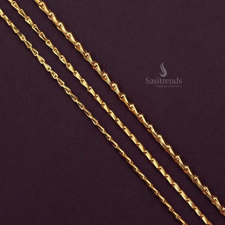 Delicate micro gold plated wheat design chain with fine, elegant links perfect for layering - Sasitrends