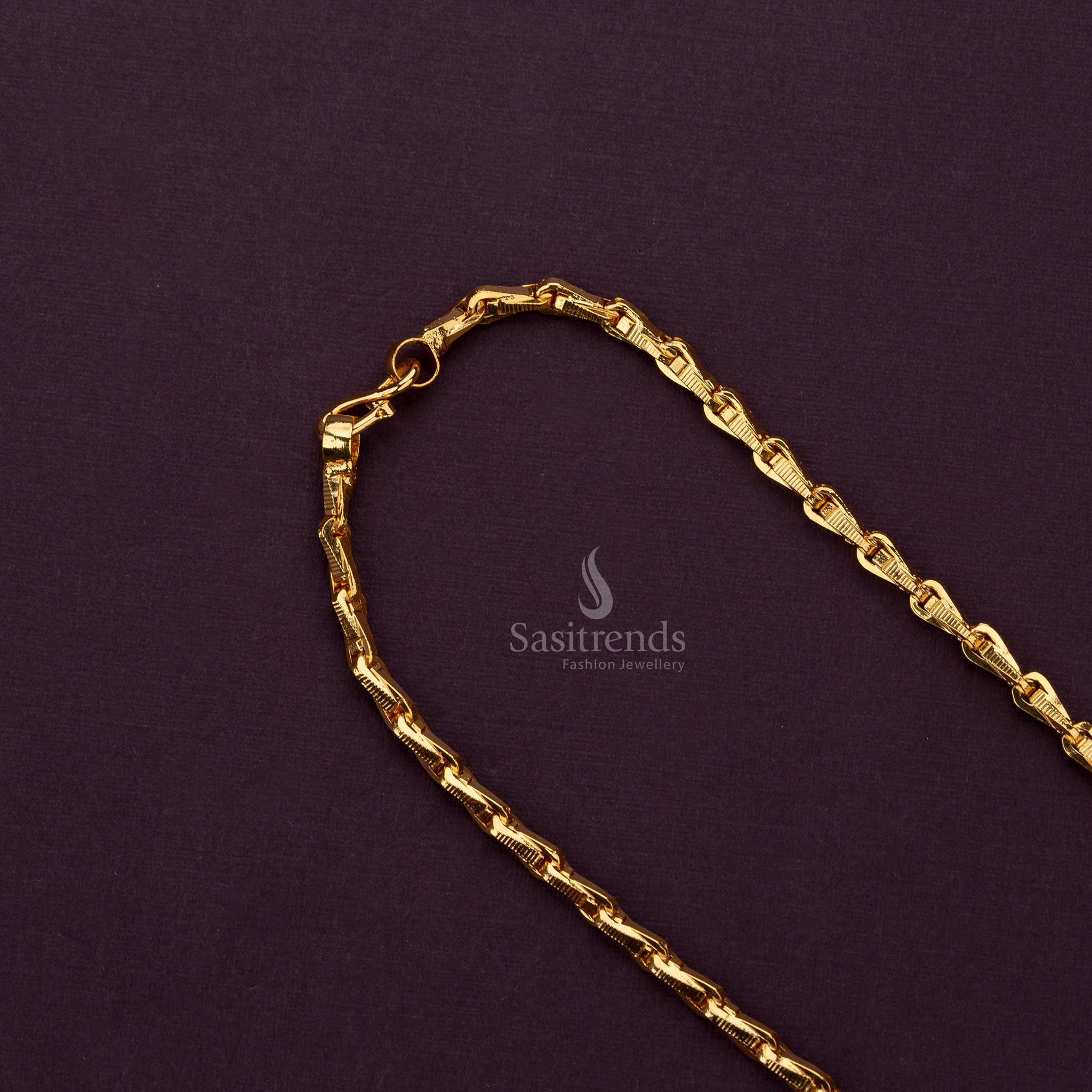 Thick micro gold plated wheat design chain with bold, durable links for a statement-making appearance - Sasitrends