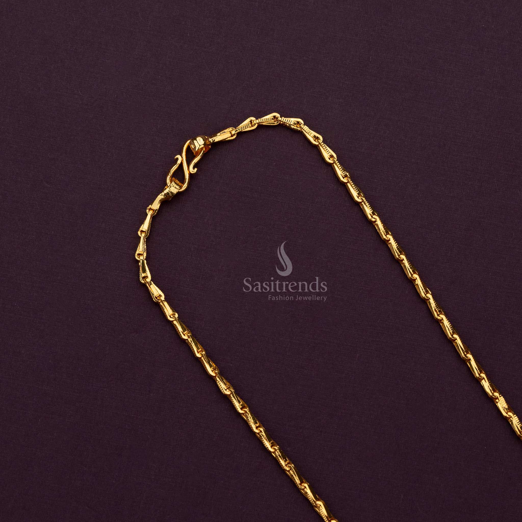 Thin micro gold plated Wheat chain with lifetime guarantee, ideal for traditional wear - Sasitrends