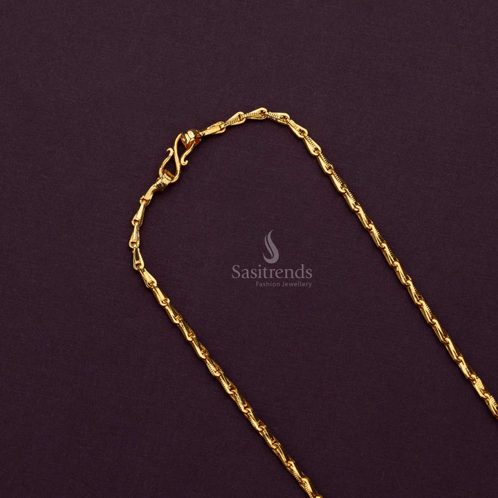 Thin micro gold plated Wheat chain with lifetime guarantee, ideal for traditional wear - Sasitrends