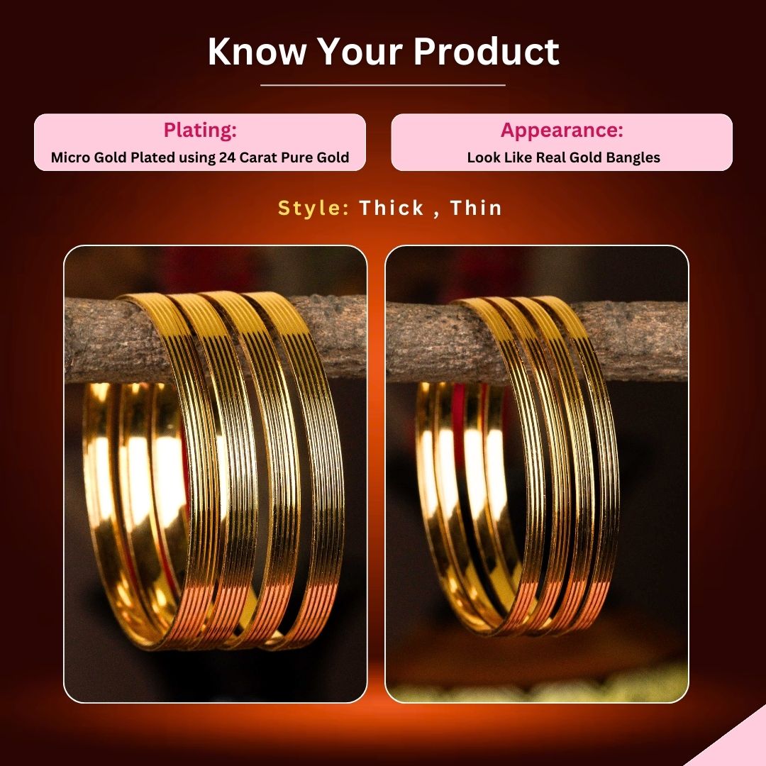 Micro gold plated Bangles Measurement Image - Sasitrends